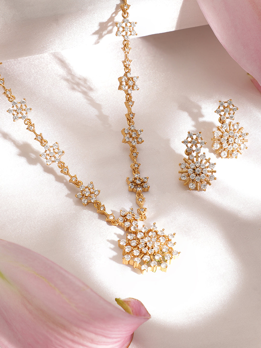 Alluring American Diamond Zirconia Necklace Set フリーサイズ