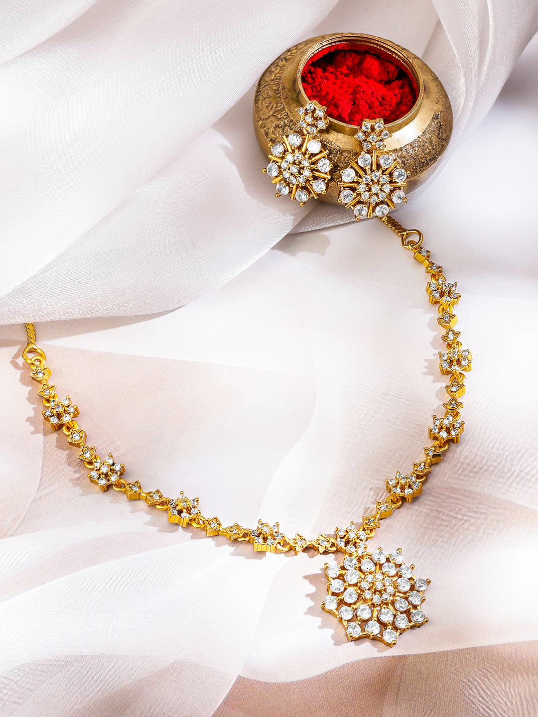 Alluring American Diamond Zirconia Necklace Set フリーサイズ