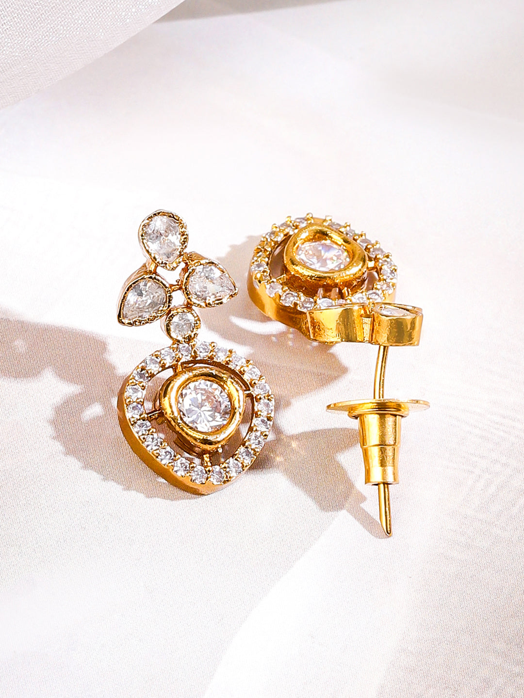 American Diamond Zirconia Floral Necklace Set フリーサイズ