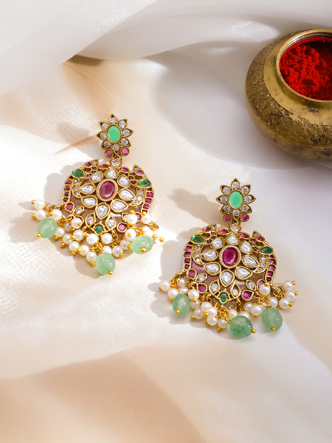 Heritage Glow Pink & Green Necklace Set フリーサイズ
