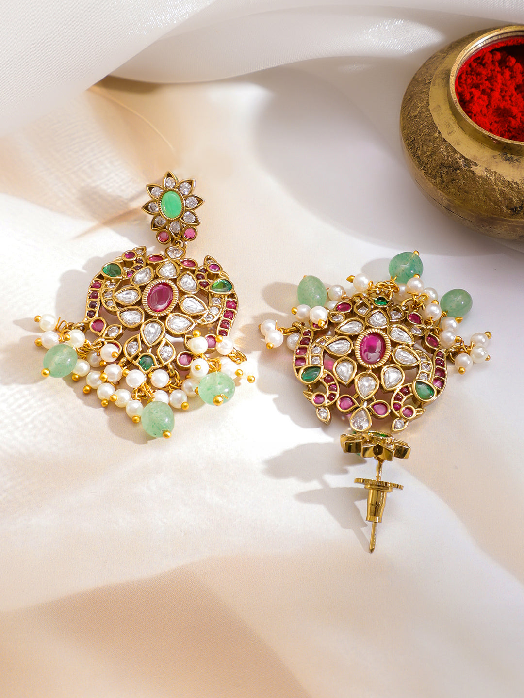 Heritage Glow Pink & Green Necklace Set フリーサイズ
