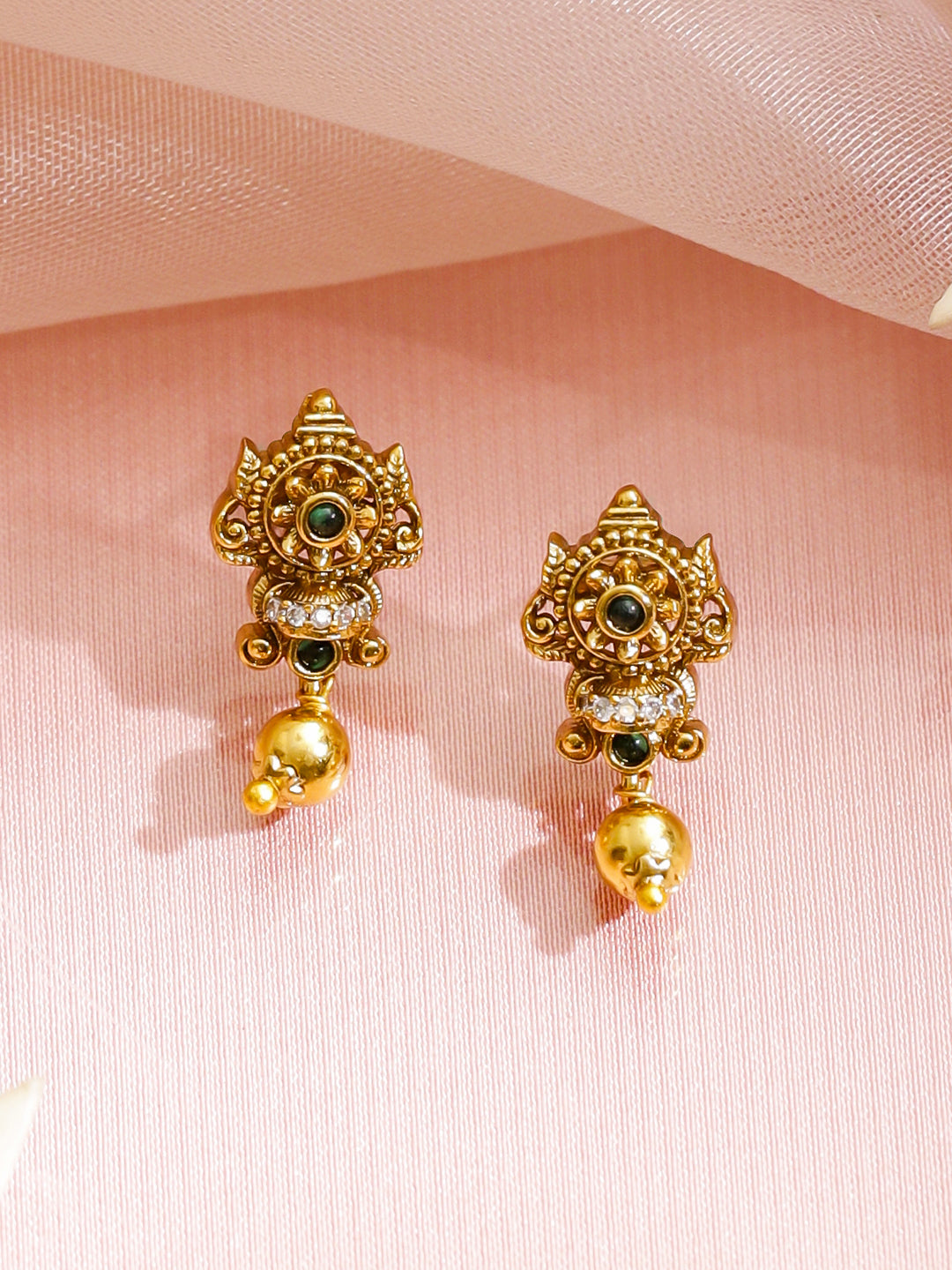 Pink-Green Golden Elegance Necklace Set フリーサイズ
