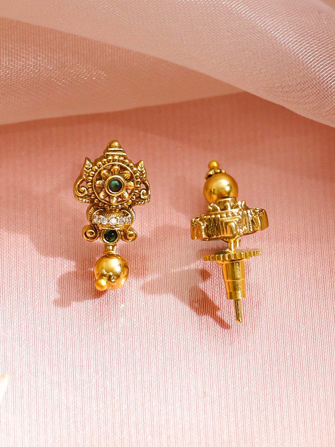 Pink-Green Golden Elegance Necklace Set フリーサイズ