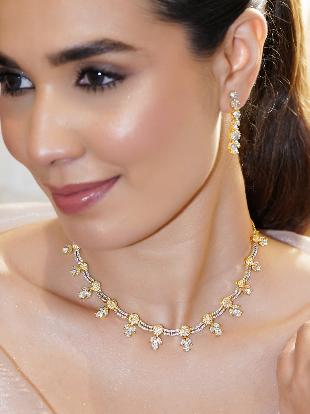 Snow Petal Necklace Set フリーサイズ