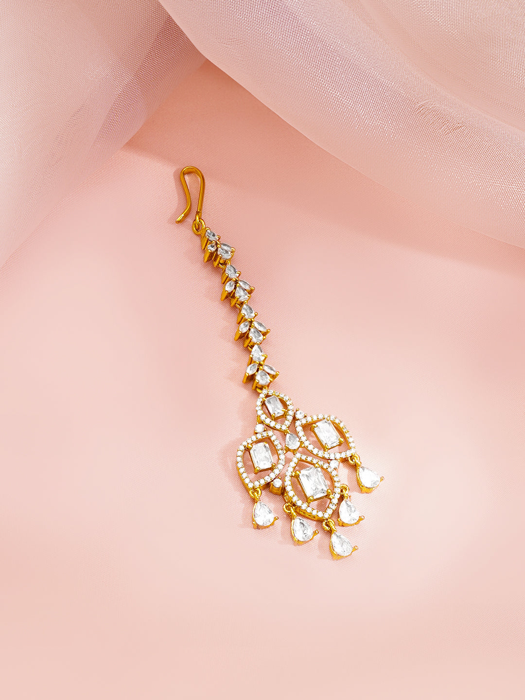 【Rubans】 Gold Plated Cubic Zirconia Teardrop Marquise Bridal Choker Necklace Set｜ゴールドメッキ キュービックジルコニア ティアドロップ＆マーキス ブライダル チョーカーセット