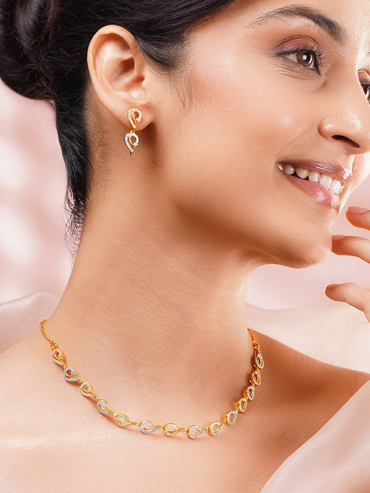 【Rubans】Gold Plated Dual Layer Emerald Pearl Bridal Necklace Set｜ゴールドメッキ デュアルレイヤー エメラルド パール ブライダル ネックレスセット
