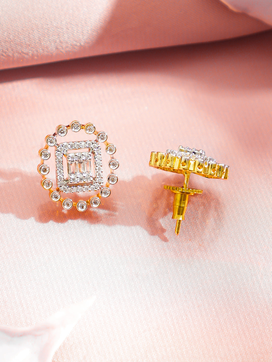 American Diamond Zirconia Studded Pendant Necklace Set フリーサイズ