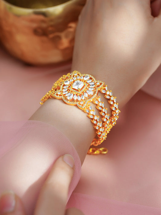 Golden Bloom Statement Glow Bracelet フリーサイズ
