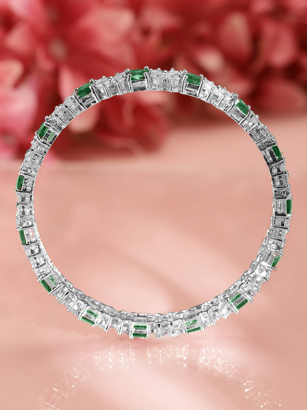 Royal Greens American Diamond Zirconia Bangles 2.8 - Large
