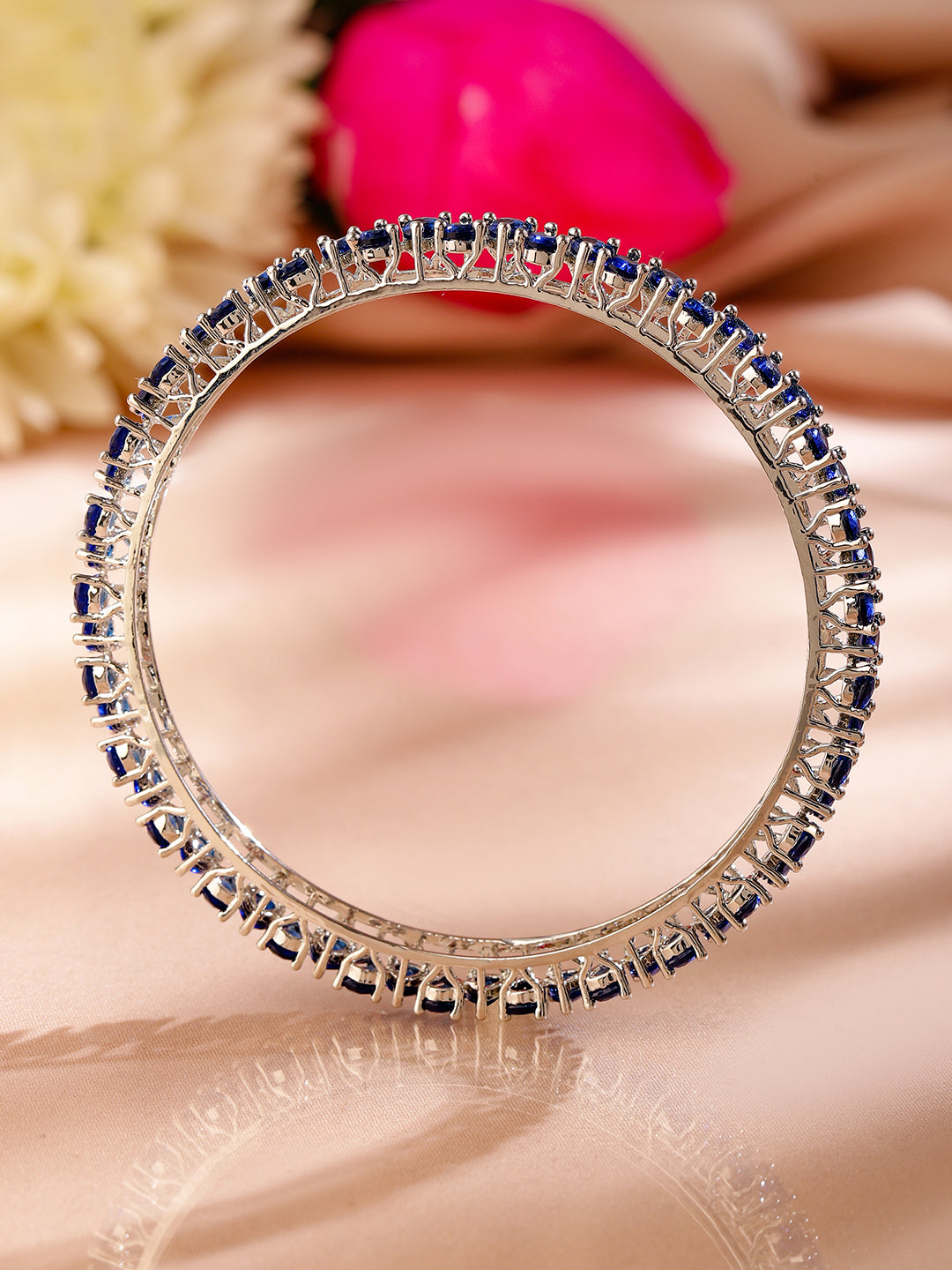 Rhodium Plated Pave Huggies 2.6 - Medium