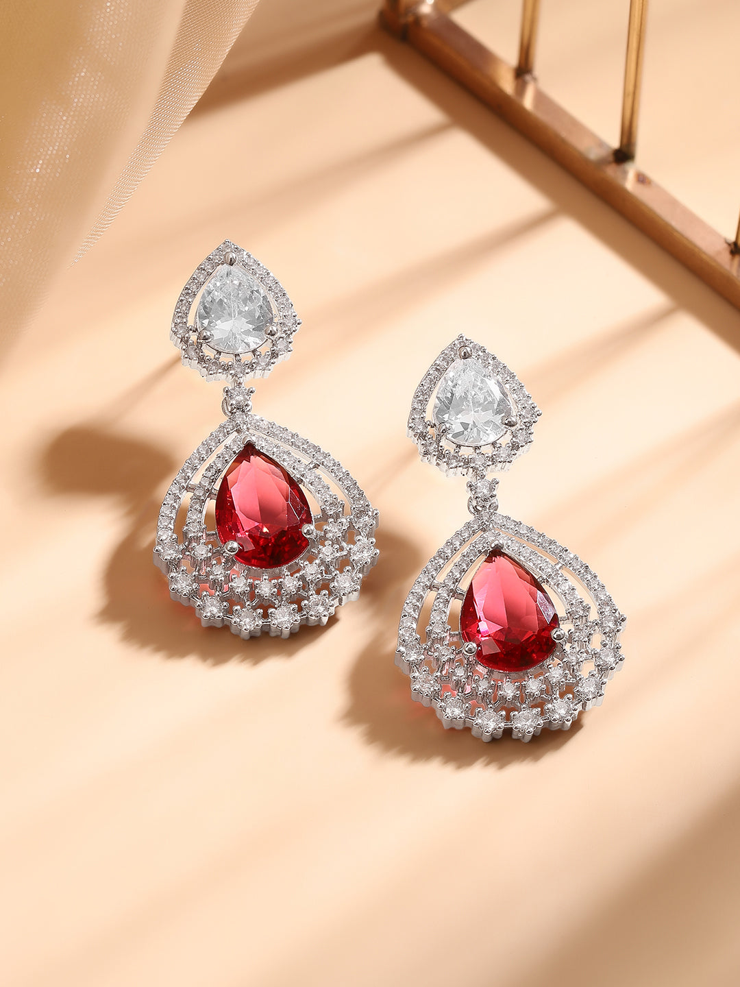 Drops of Love and Light American Diamond Zirconia Earrings フリーサイズ