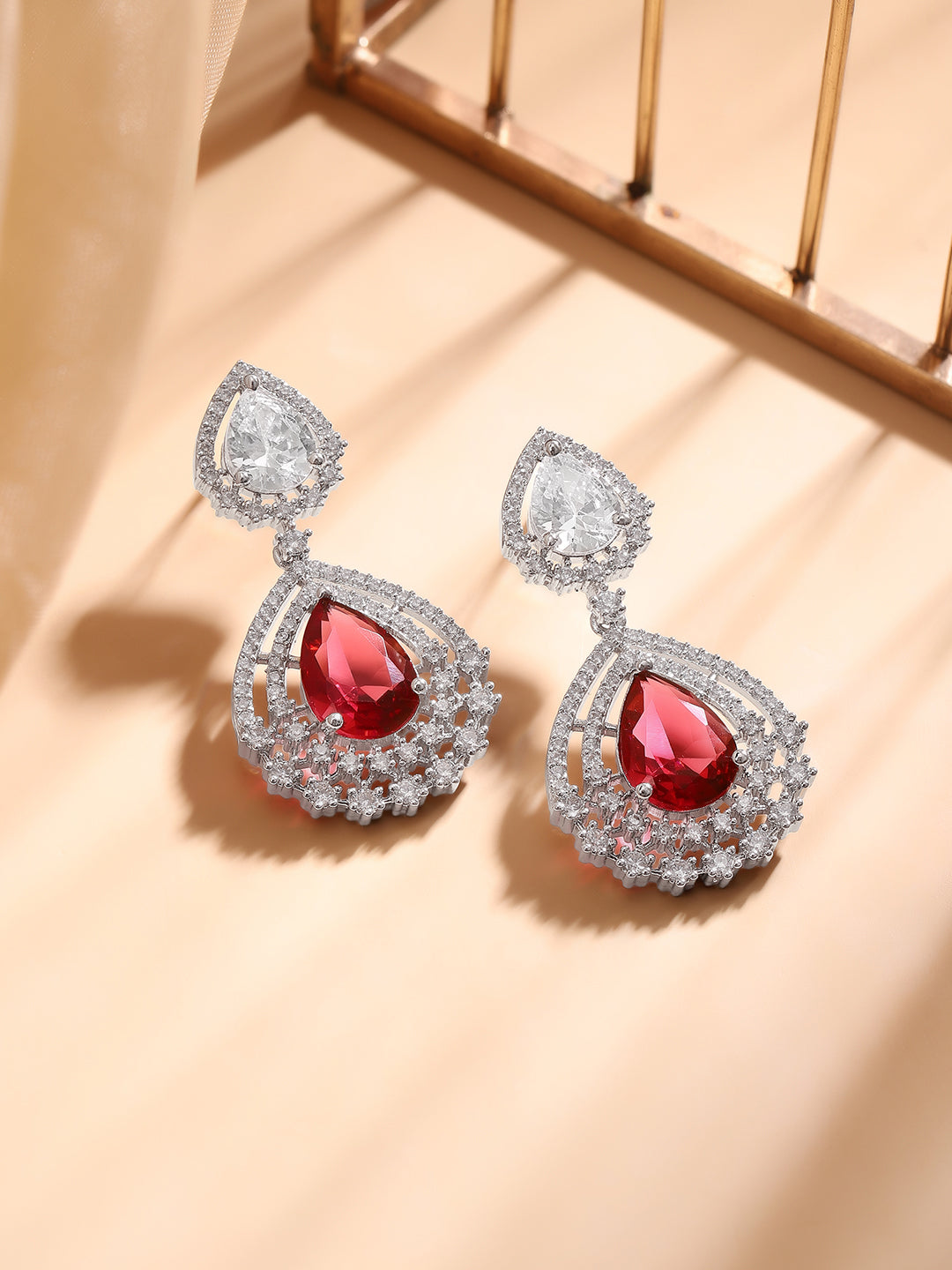 Drops of Love and Light American Diamond Zirconia Earrings フリーサイズ