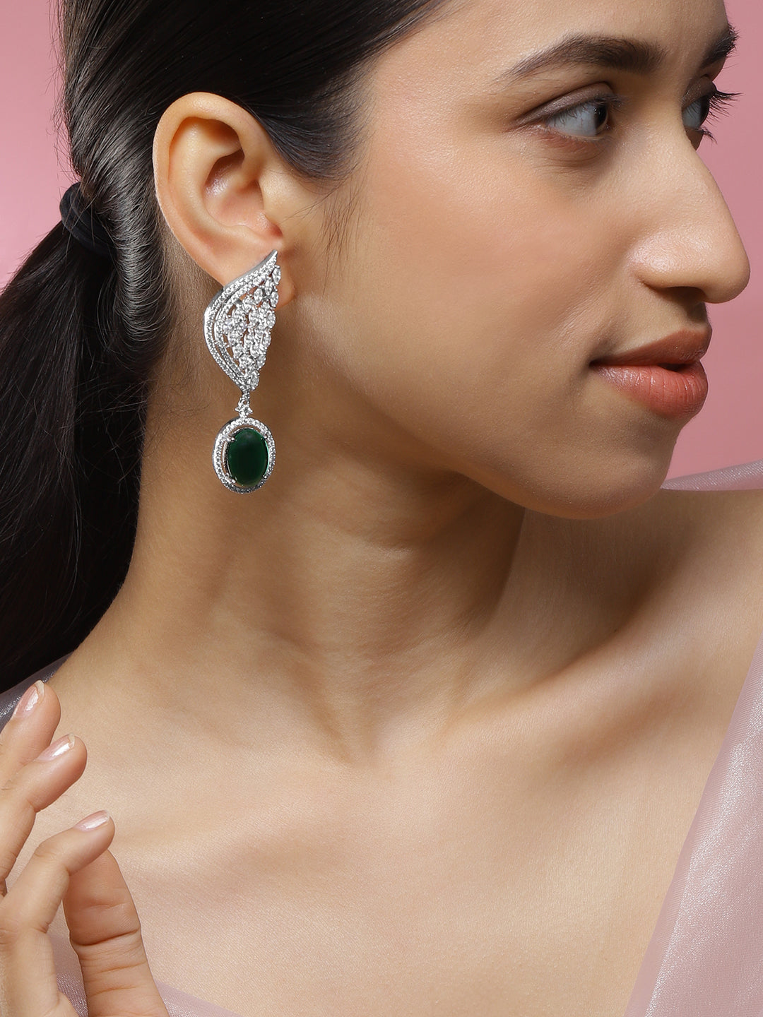 Luxe Emerald Drop Edit Earrings フリーサイズ