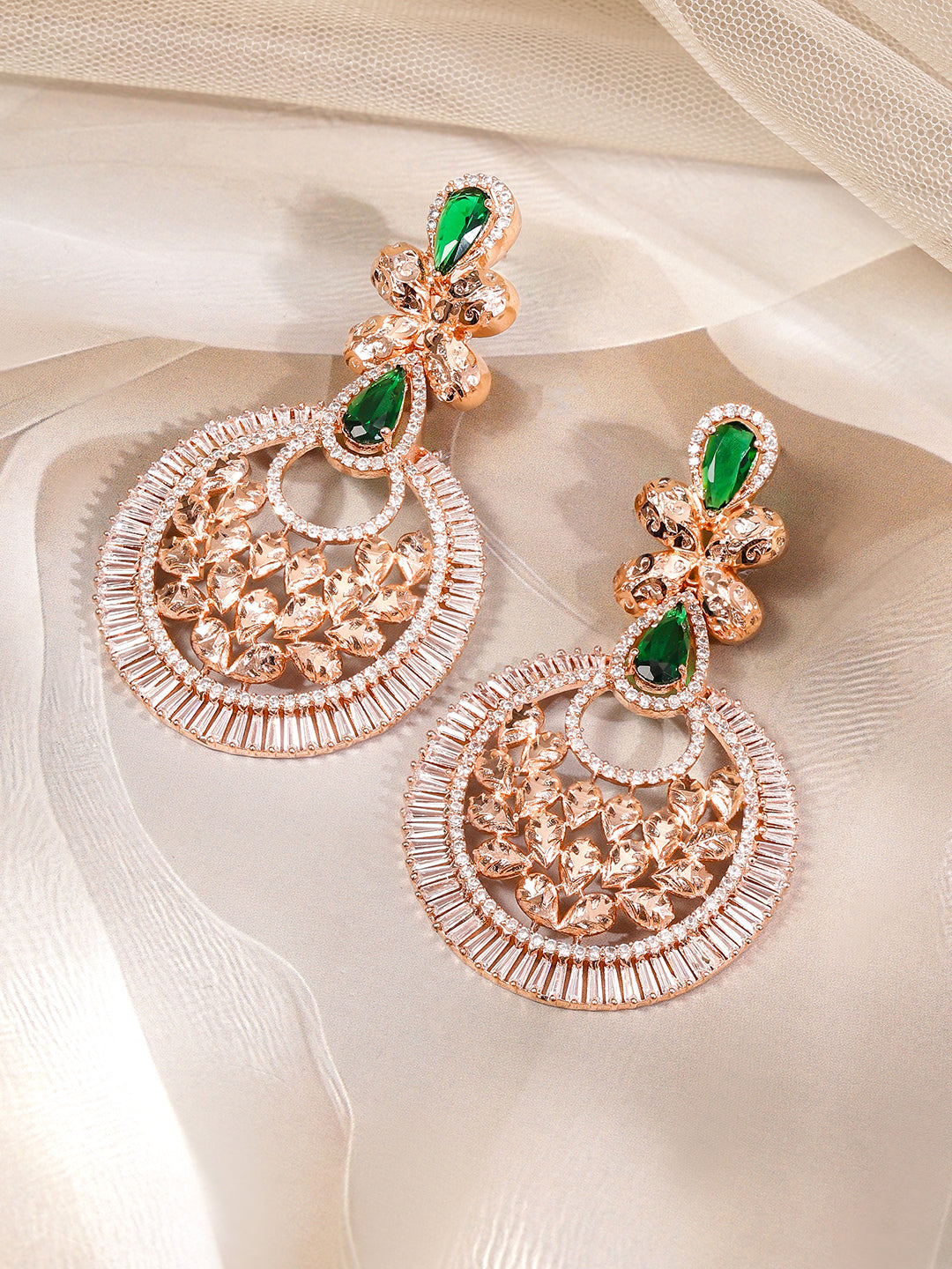 Luxe Artistic Green & white Danglers Green