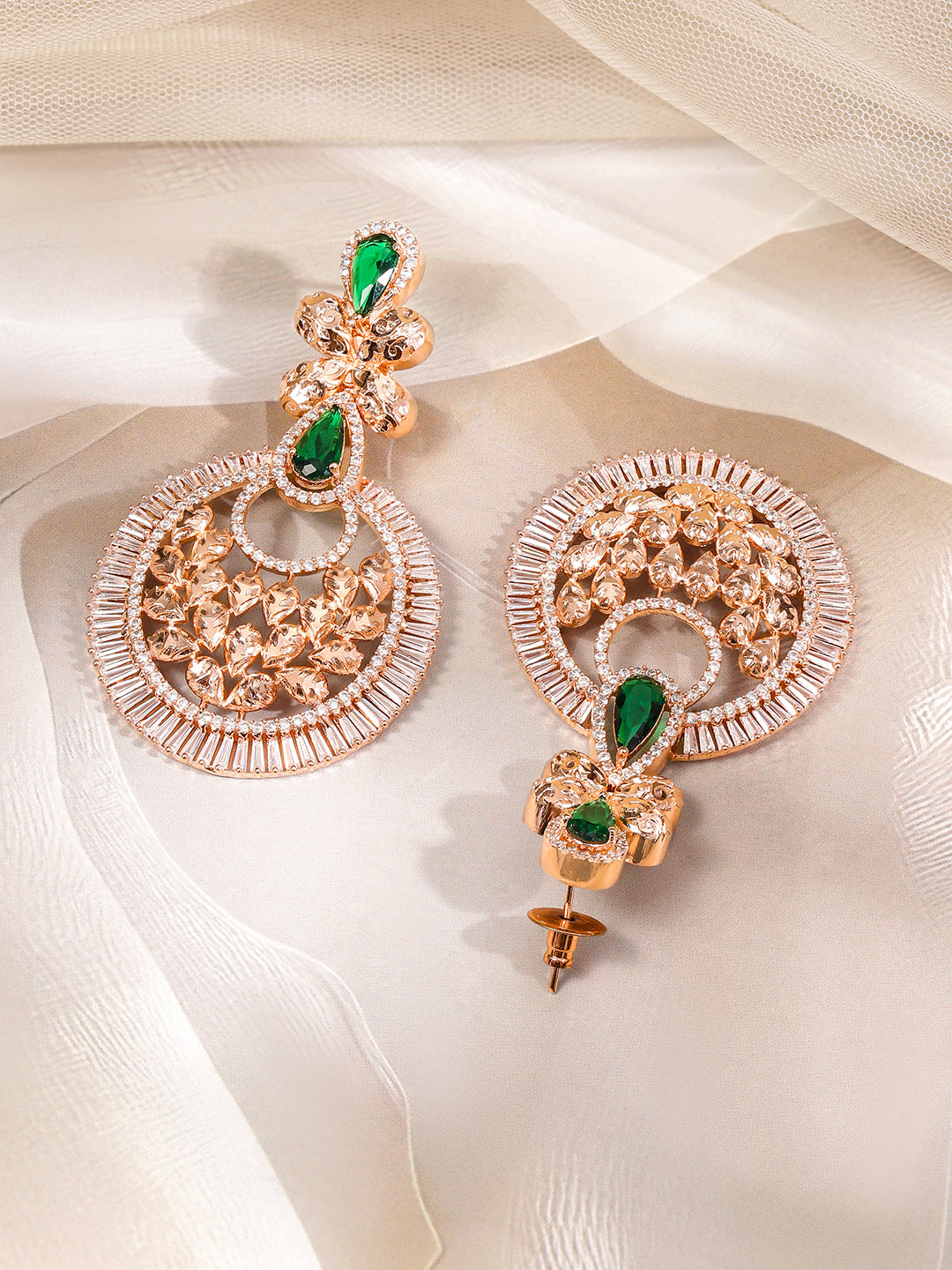 Luxe Artistic Green & white Danglers Green