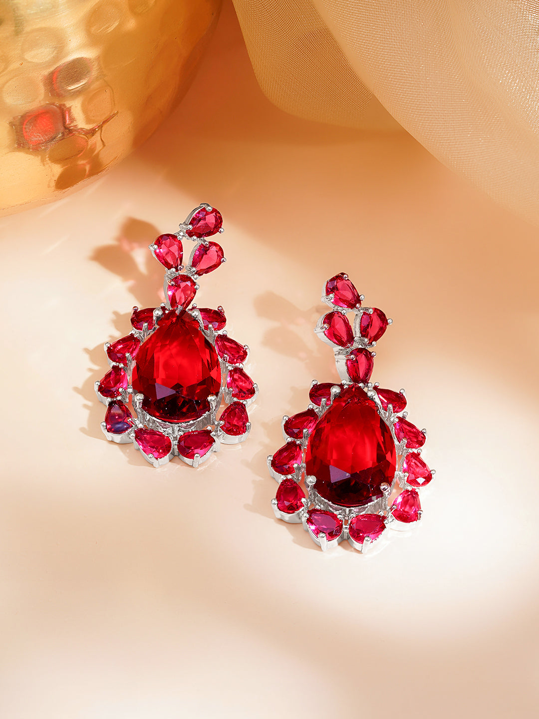 Midnight Blue Drama Statement Earrings フリーサイズ