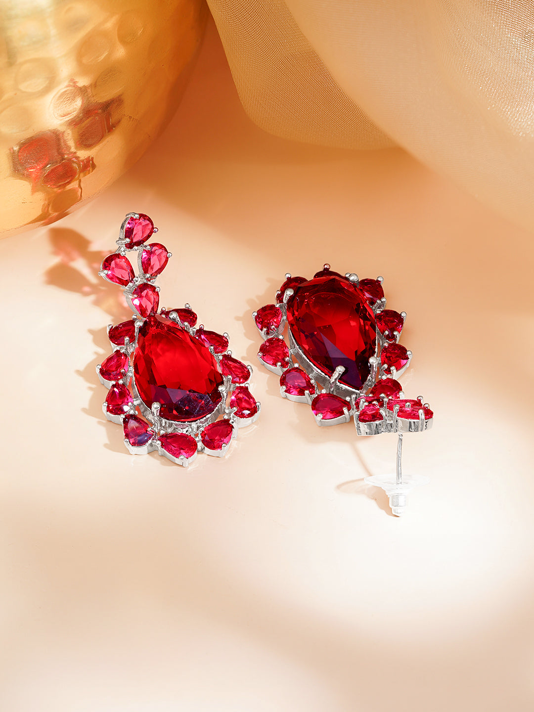 Midnight Blue Drama Statement Earrings フリーサイズ