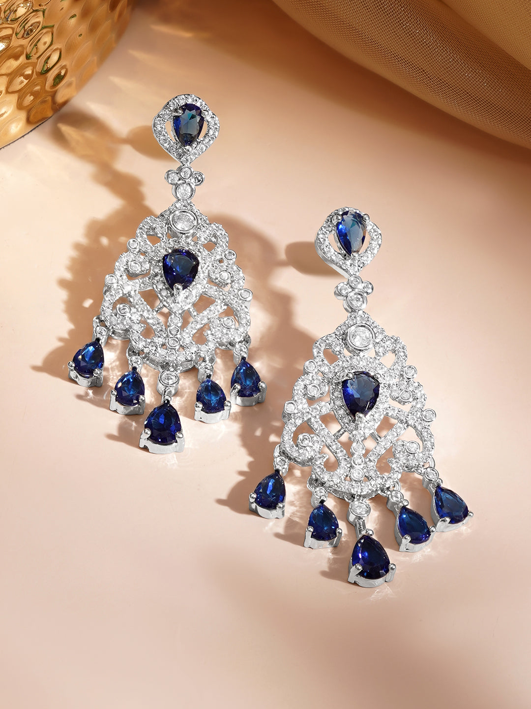 Celestial Blue Luxe Chandelier Earrings フリーサイズ