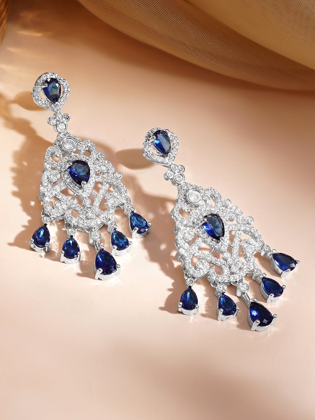 Celestial Blue Luxe Chandelier Earrings フリーサイズ