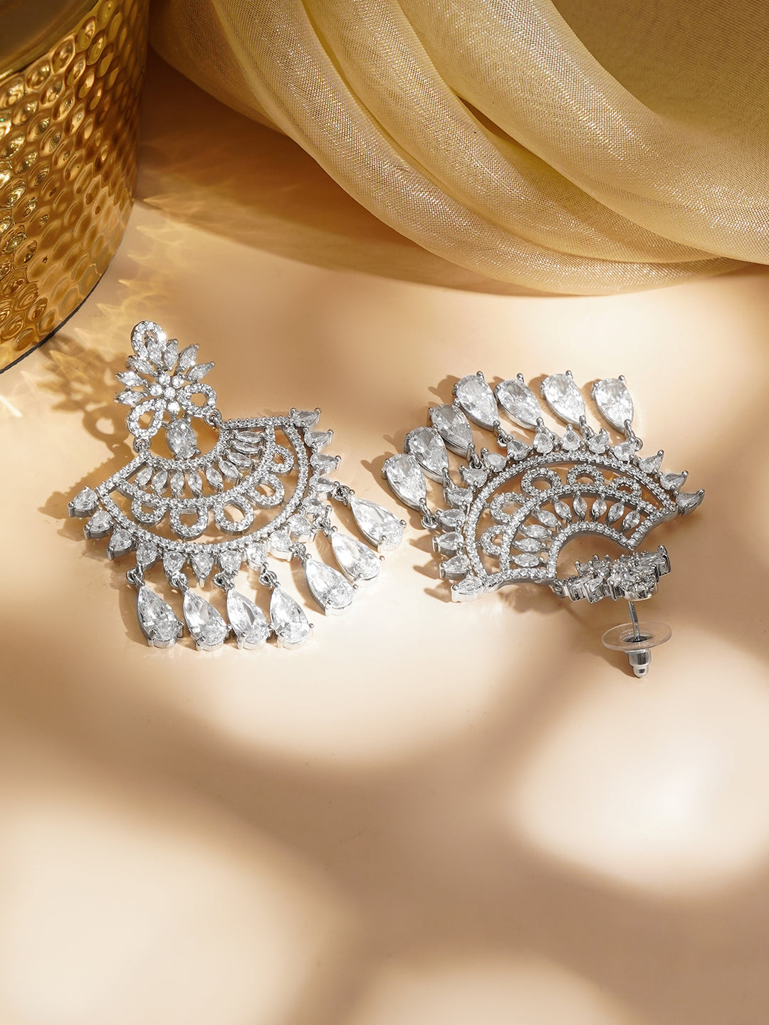 Moonlit Cascade Chandelier Earrings Length - 6 cm