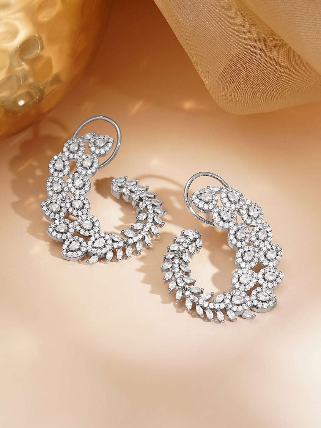 Oxidised Charm Stud Earrings フリーサイズ