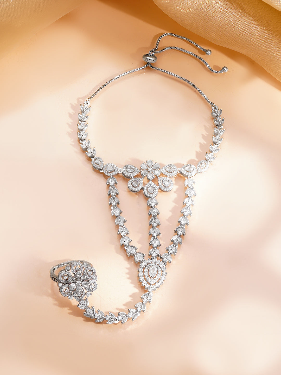 Crystal Bloom Hand Harness Bracelet フリーサイズ