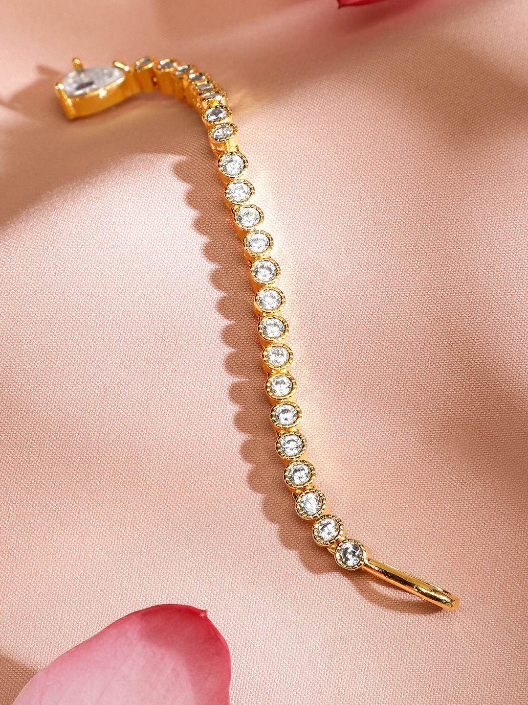 Gleaming Maang Tikka American Diamond Gold
