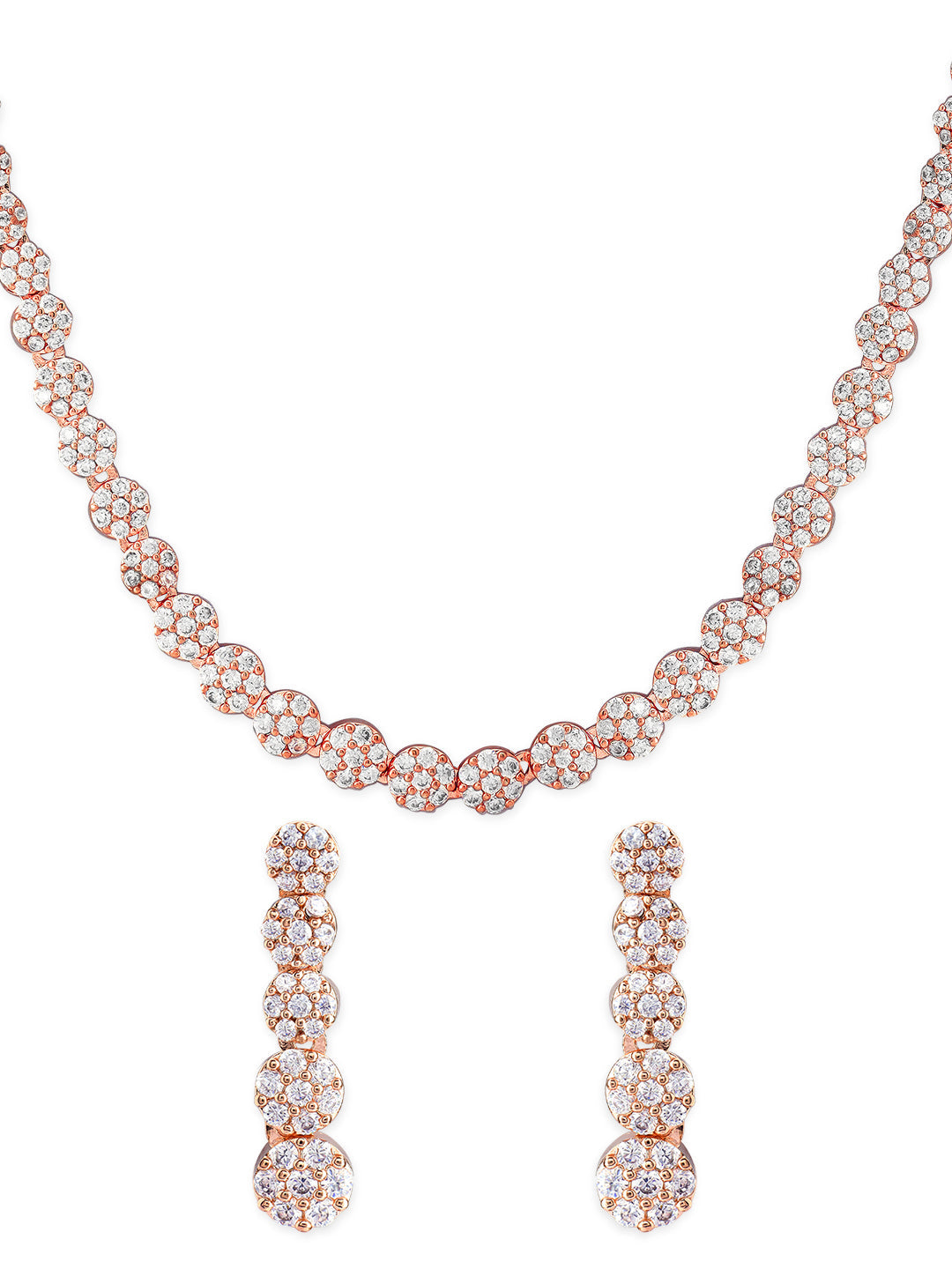 Rubans 22K Gold Polish AD Necklace set. gold