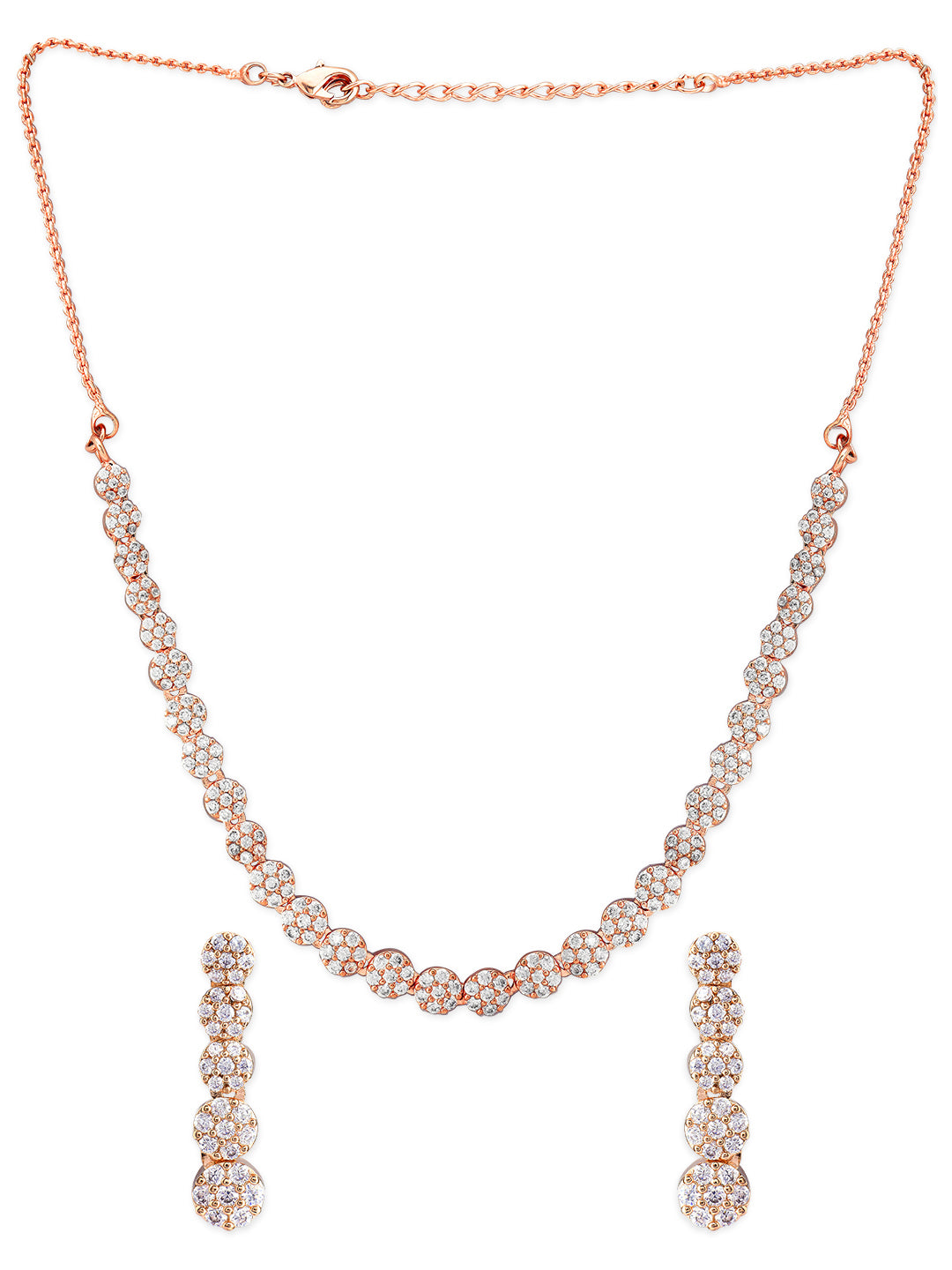 Rubans 22K Gold Polish AD Necklace set. gold