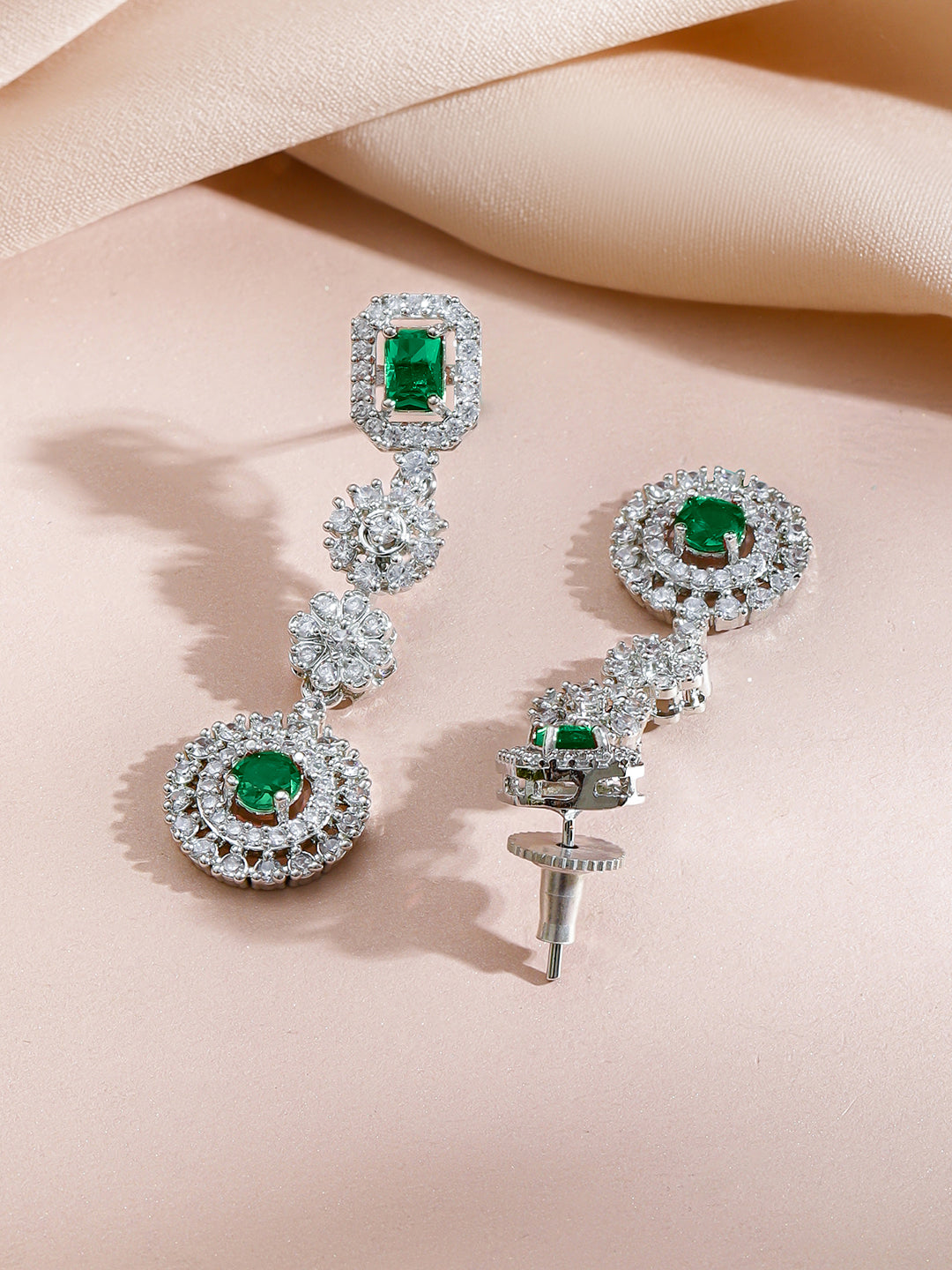 Green Crystal Statement Necklace Set フリーサイズ