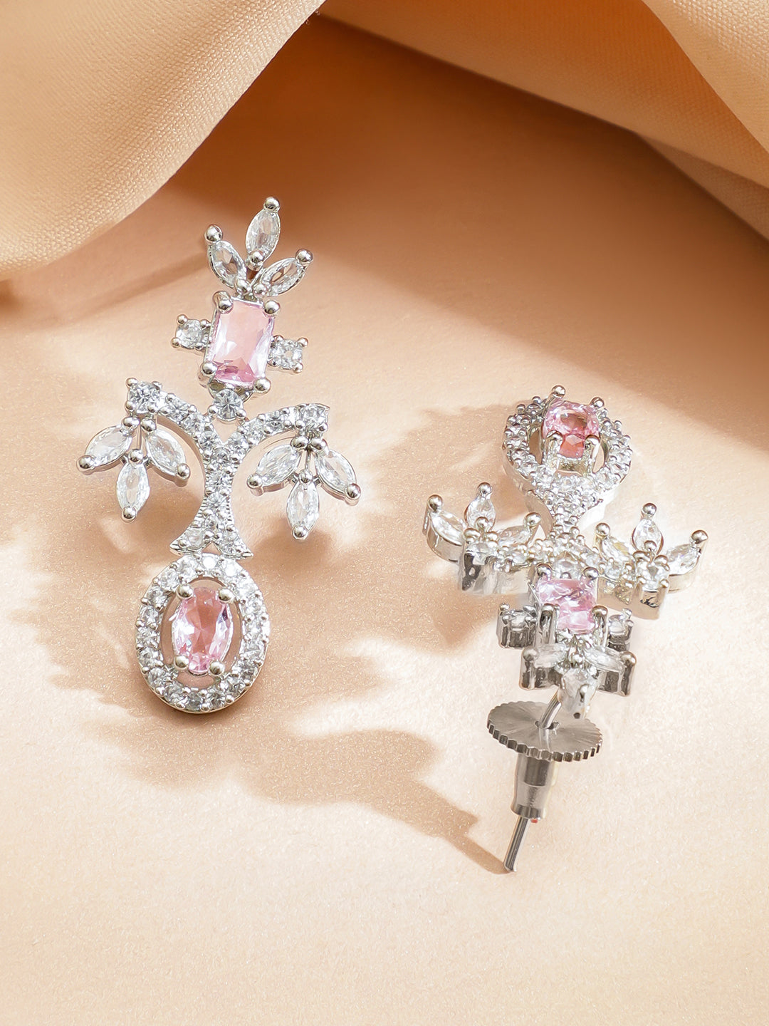 Pink Radiance American Diamond Zirconia Necklace Set フリーサイズ