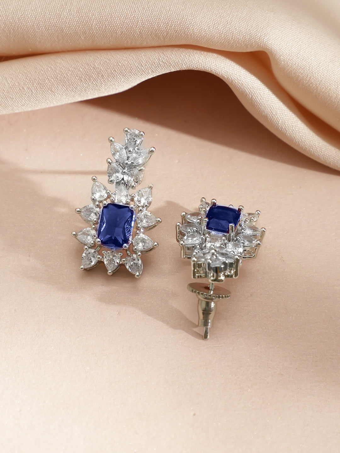 Blue American Diamond Zirconia Necklace Set フリーサイズ