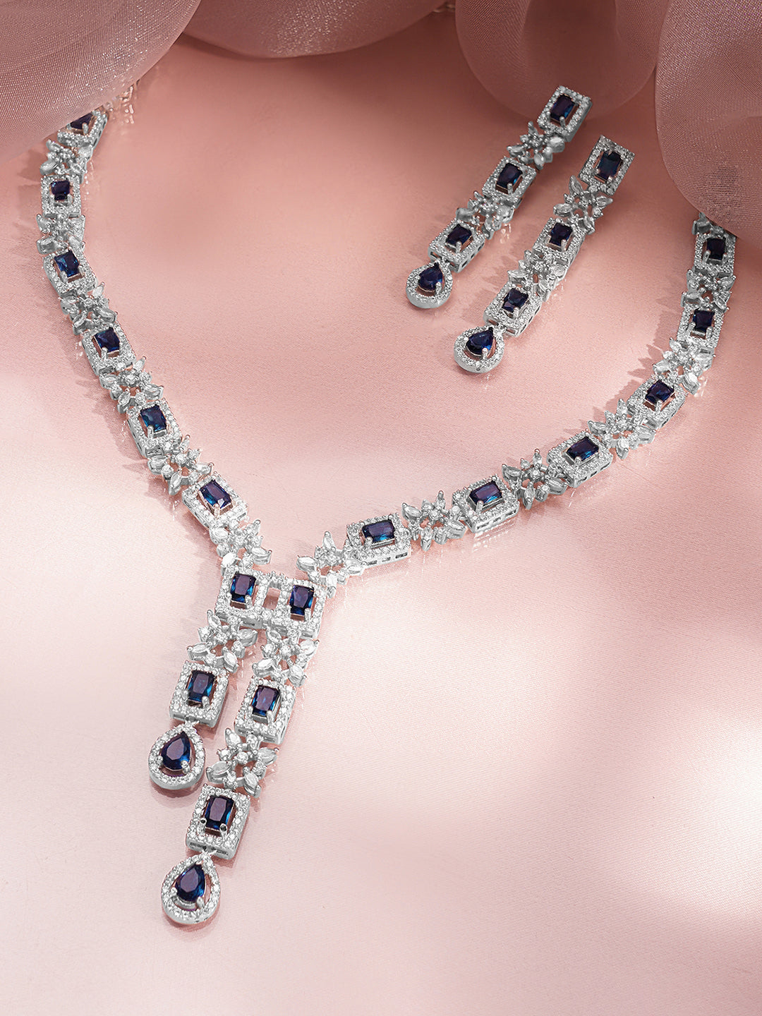 Luxe Statement Blue Sapphire Jewellery Set フリーサイズ