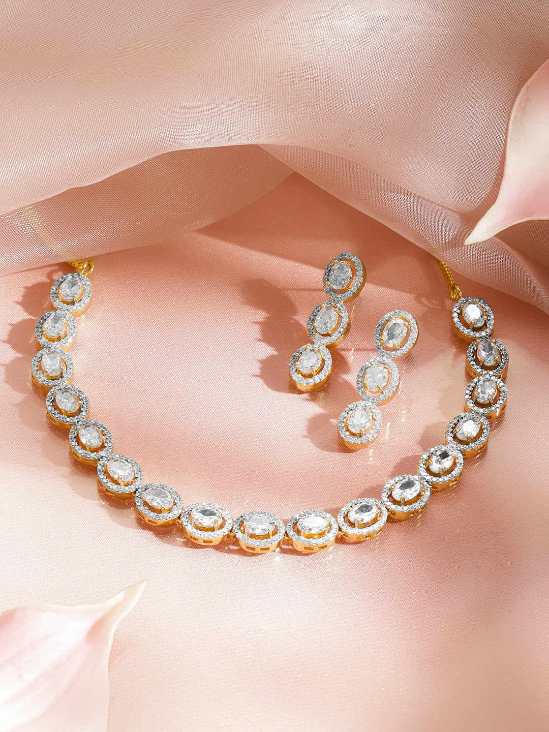 Pure Glow American Diamond Zirconia Necklace Set フリーサイズ