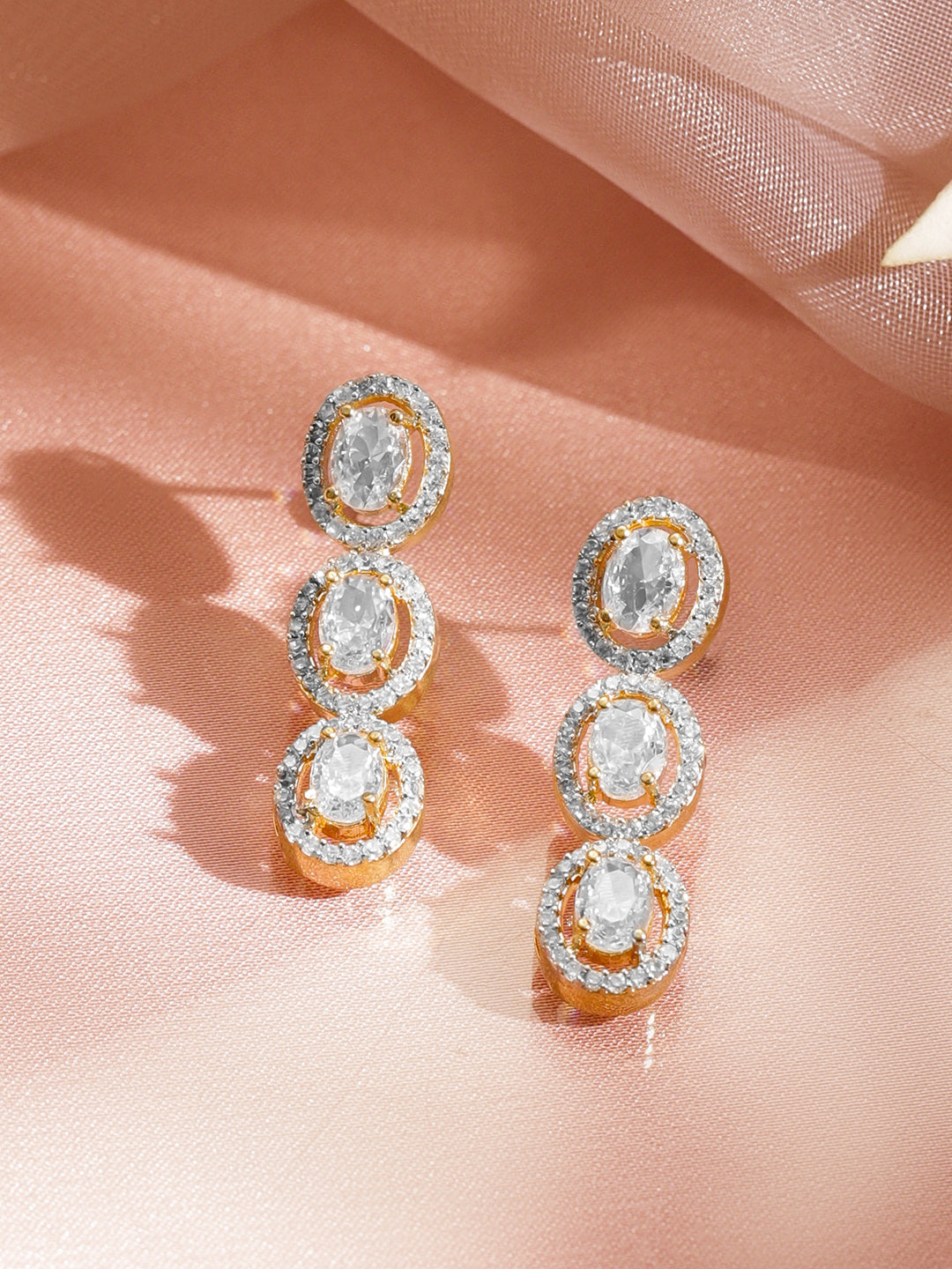 Pure Glow American Diamond Zirconia Necklace Set フリーサイズ