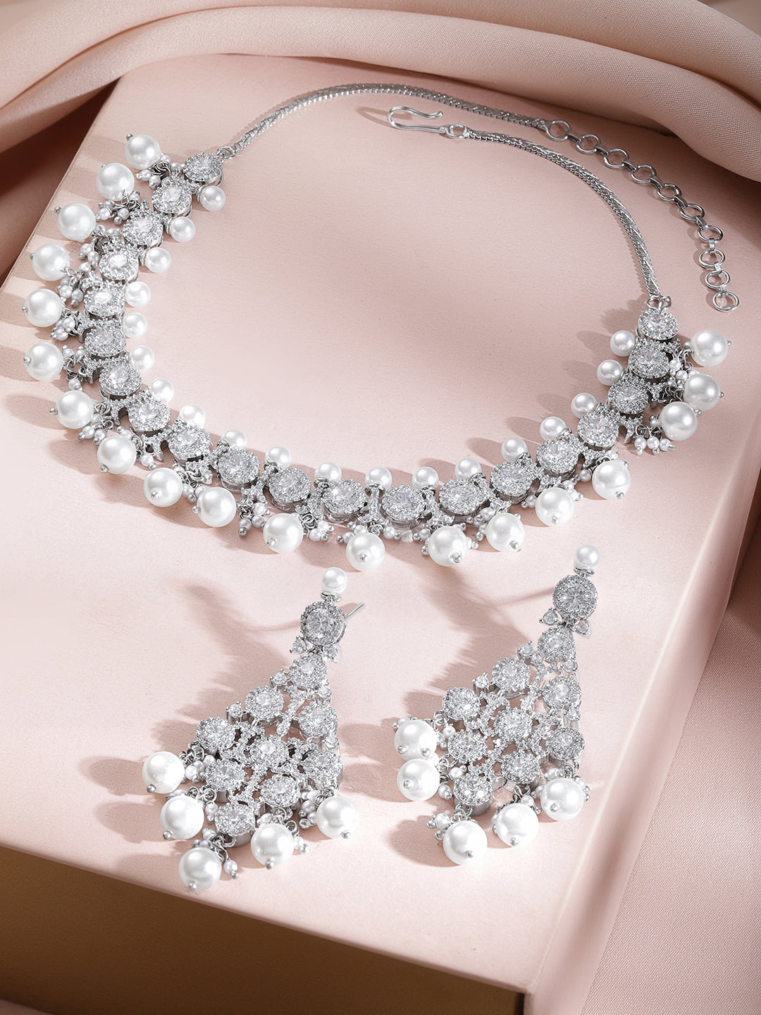 Midnight Glam Pearl Sparkle Necklace Set フリーサイズ
