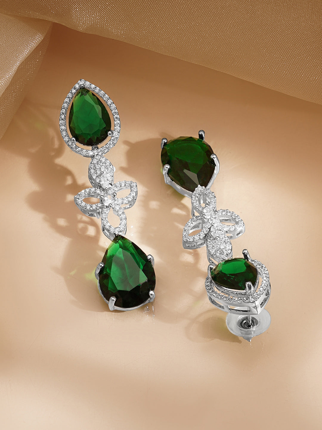 Premium Emerald Statement Necklace Set フリーサイズ