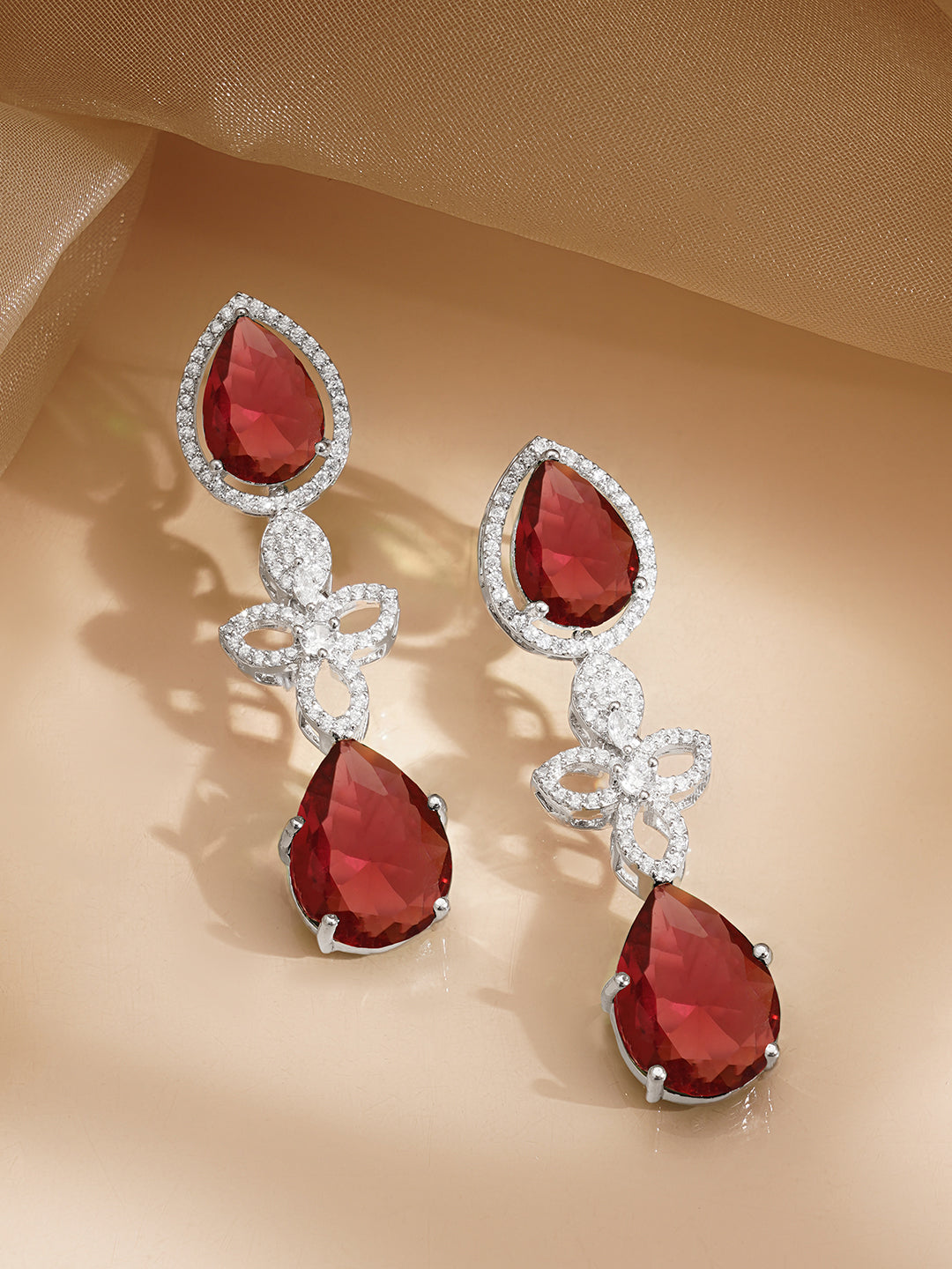 Ruby Glow Diamond Necklace Set フリーサイズ