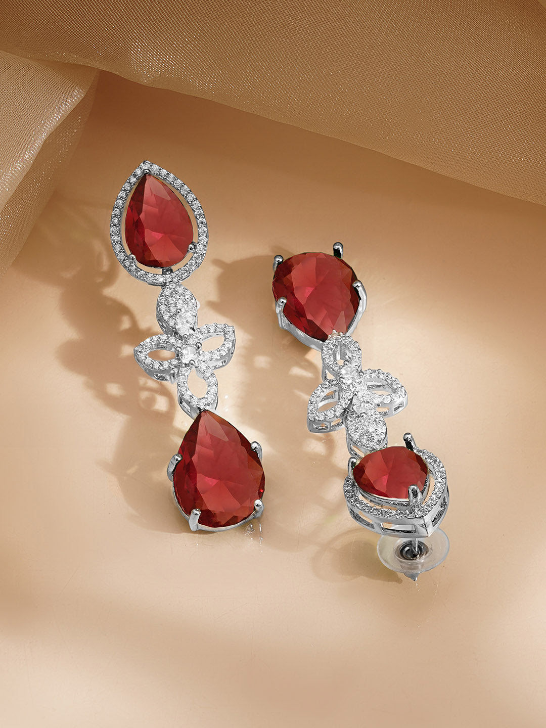 Ruby Glow Diamond Necklace Set フリーサイズ