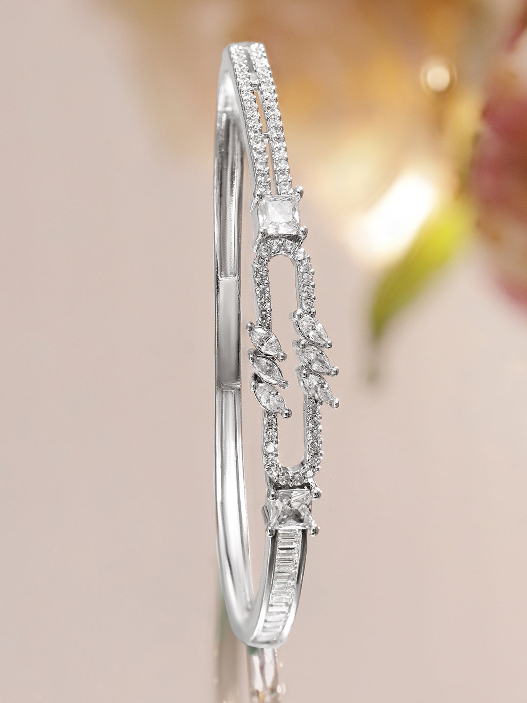 Silver American Diamond Zirconia Bracelet フリーサイズ