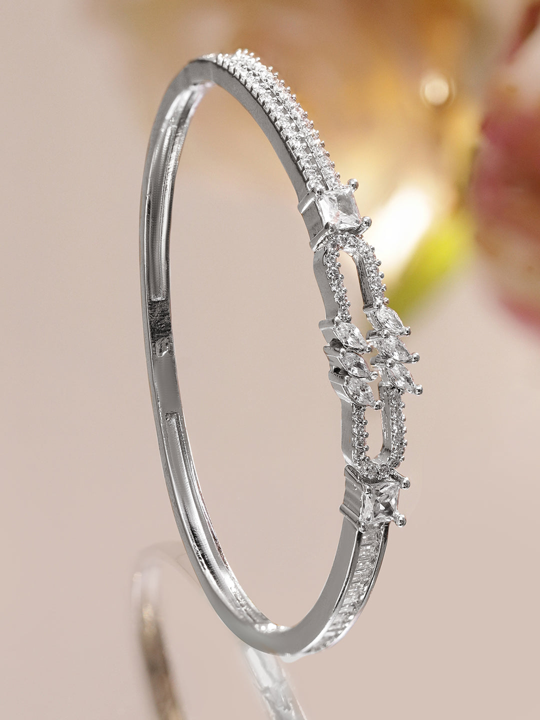 Silver American Diamond Zirconia Bracelet フリーサイズ