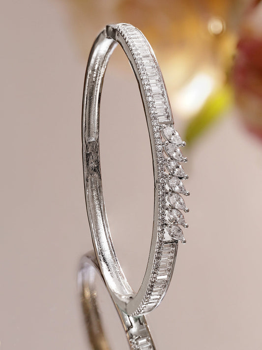 Silver Toned American Diamond Zirconia Bracelet フリーサイズ