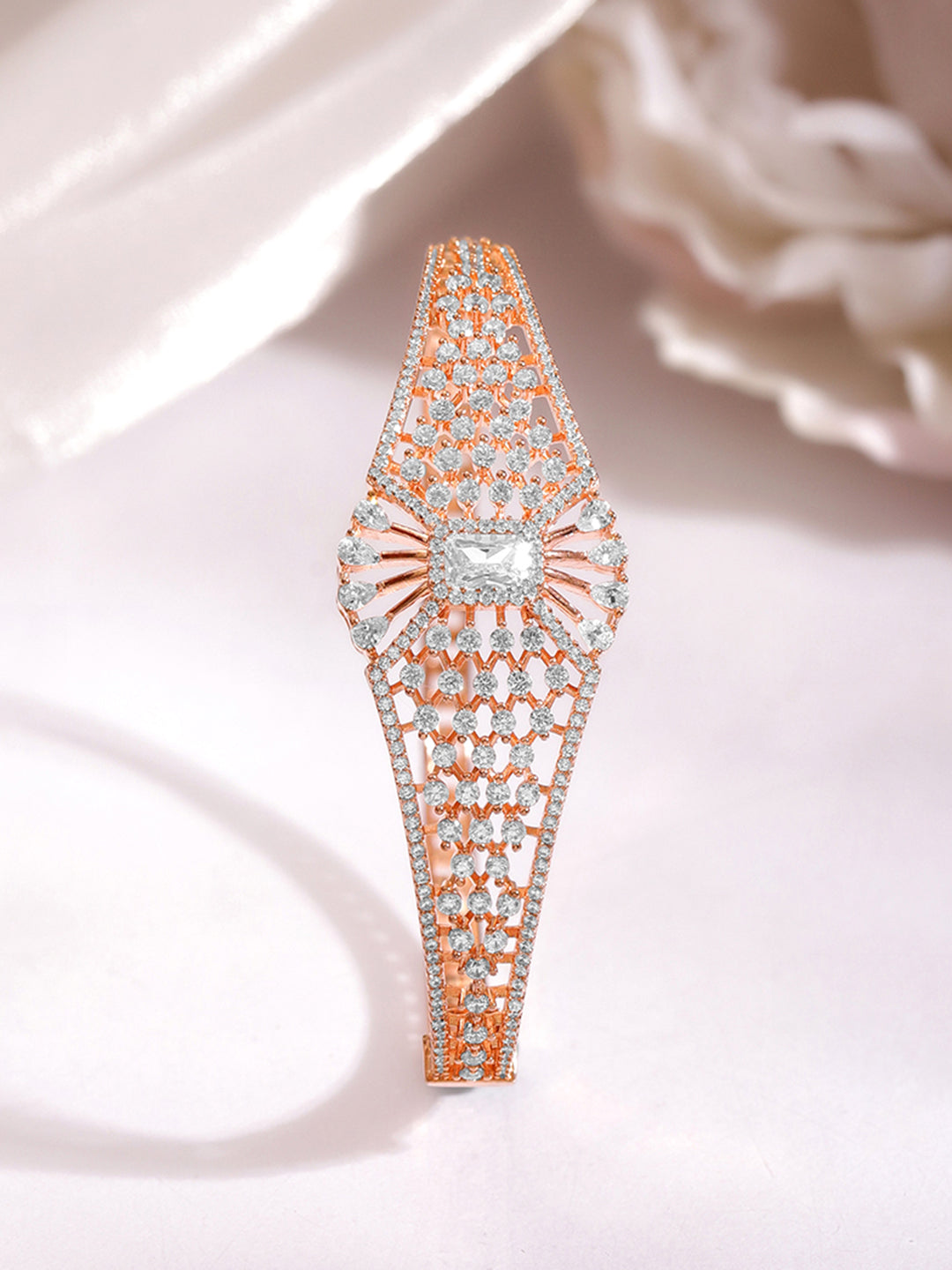 Occasion Ready Rose Gold CZ Bracelet フリーサイズ