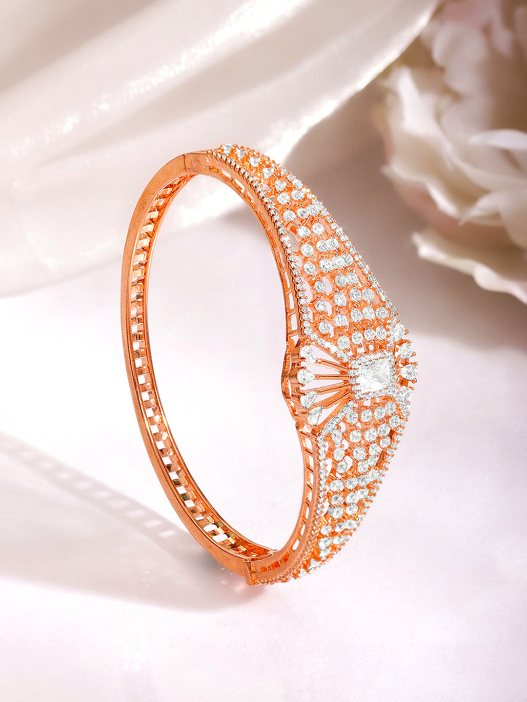 Occasion Ready Rose Gold CZ Bracelet フリーサイズ