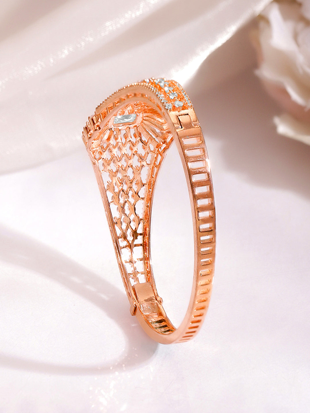 Occasion Ready Rose Gold CZ Bracelet フリーサイズ