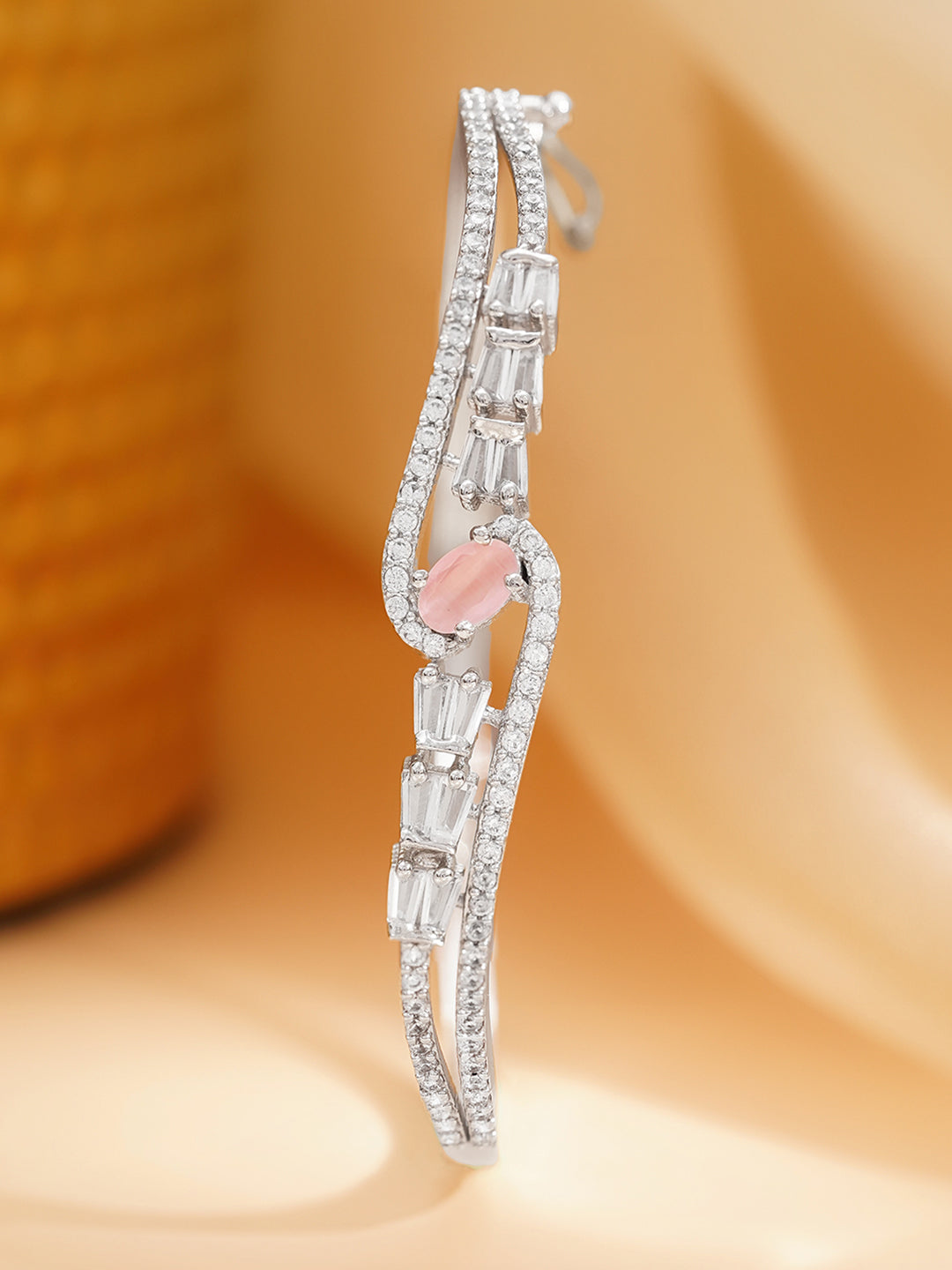 【Rubans】 Rhodium Plated American Diamond Zirconia Bracelet｜ロジウムメッキ アメリカンダイヤモンド ジルコニア ブレスレット