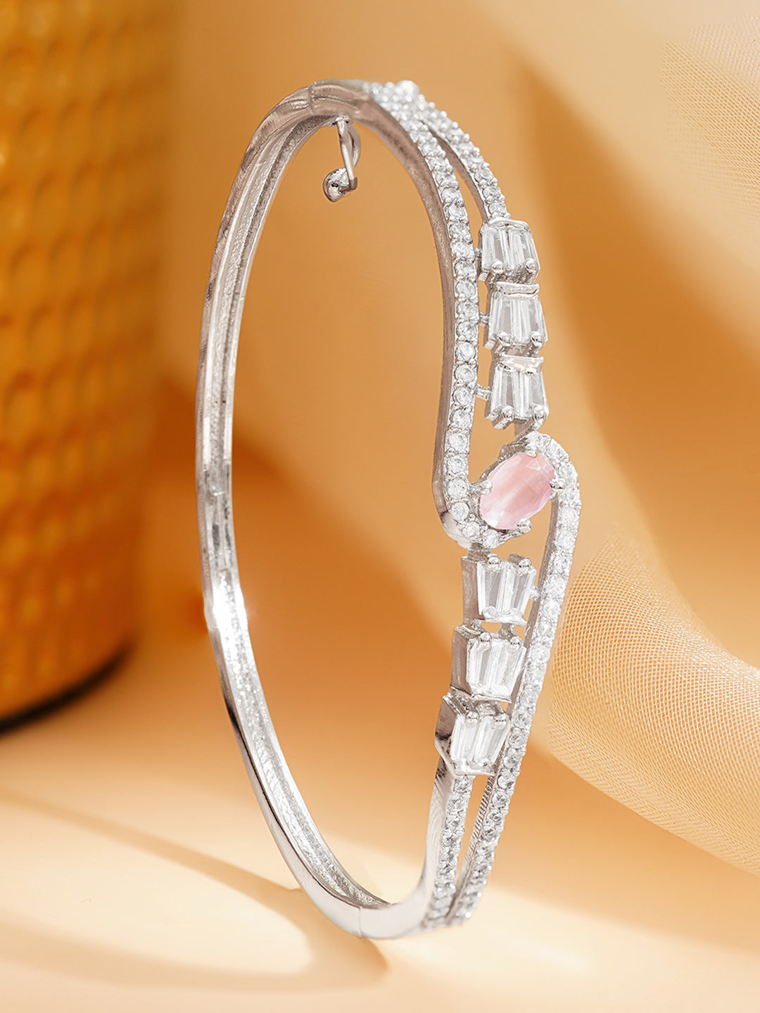 【Rubans】 Rhodium Plated American Diamond Zirconia Bracelet｜ロジウムメッキ アメリカンダイヤモンド ジルコニア ブレスレット