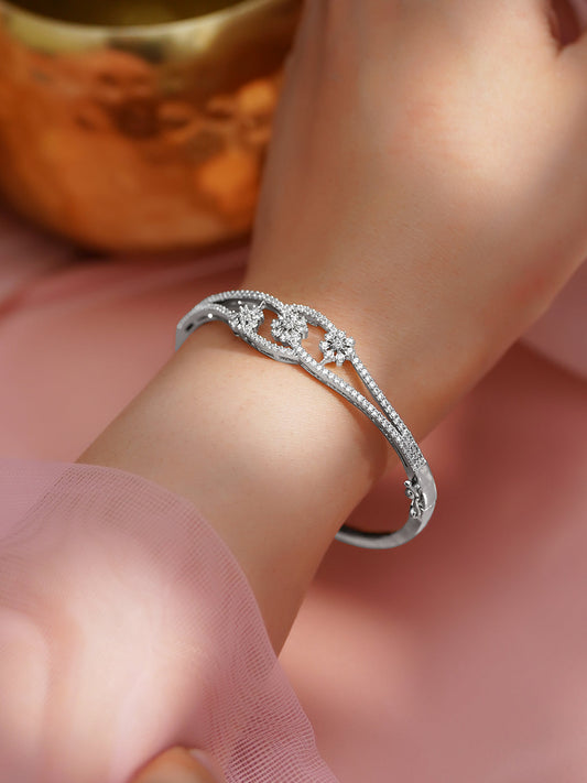 Crystal Bloom Statement Bracelet Length - 2.6 cm