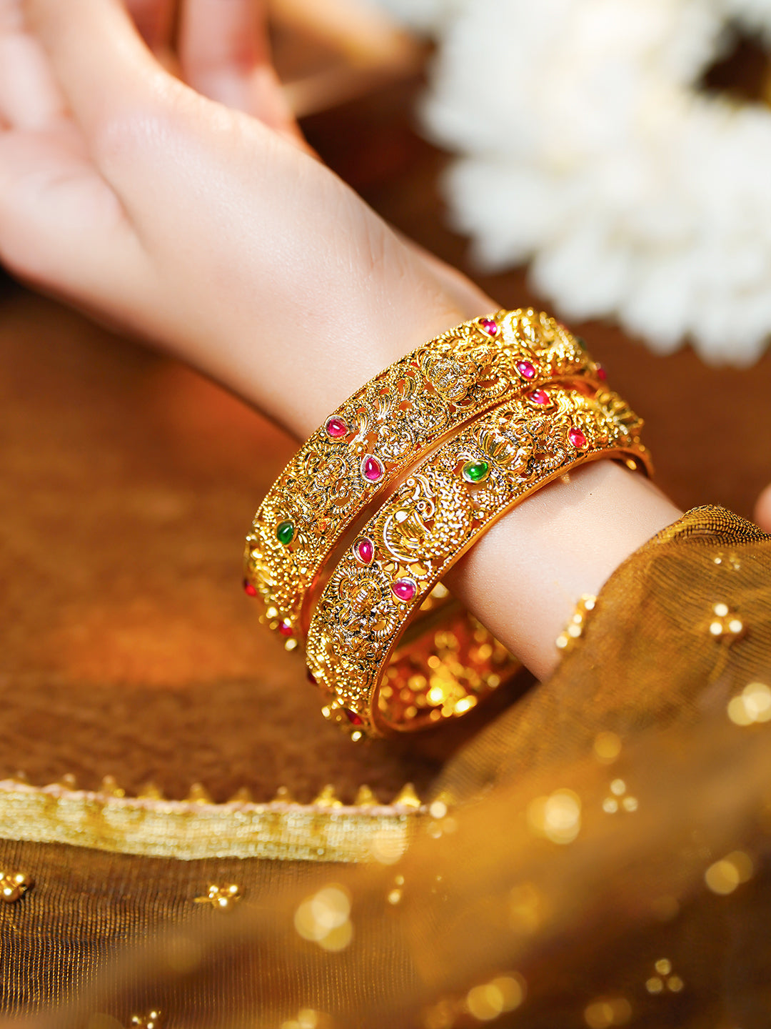 Divine Heritage Statement Gold Bangles 2.8 - Large