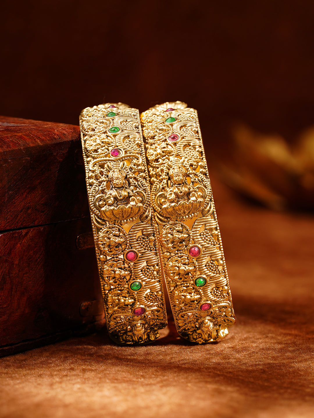 Heritage Temple Gold Luxe Bangles Set 2.8 - Large